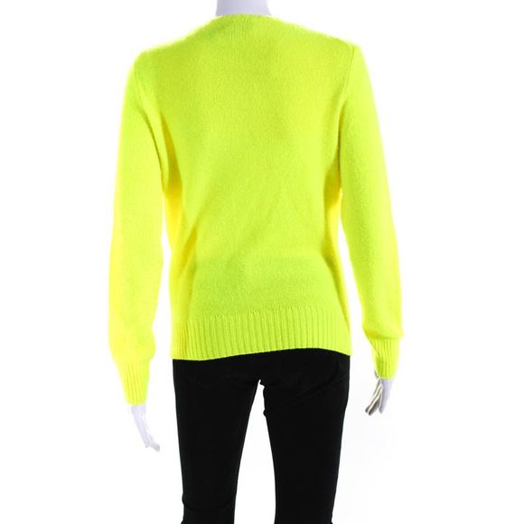 Polo Ralph Lauren Womens Wool Embroider Long Sleeve V-Neck Sweater Yellow Size M - Picture 3 of 6